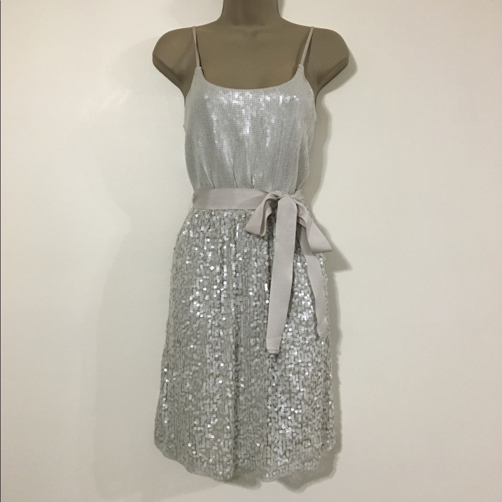 Express White Sequin Dress
